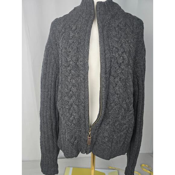 VINTAGE VALERIE STEVENS WOOL WOMANS CABLE KNIT  SWEATER TURTLENECK LARGE ZIPPER - Picture 9 of 14